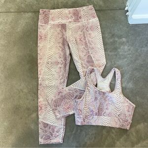 Varley Pink Snakeskin Matching Set